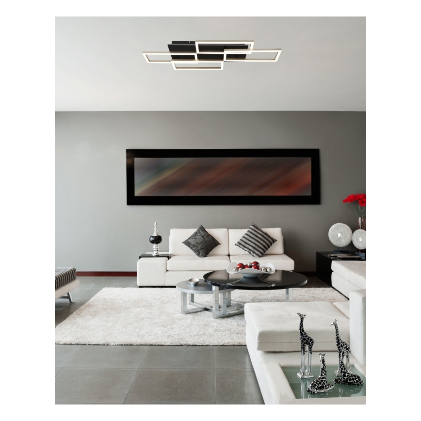 Globo - Candeeiro de teto LED dimerizável LED/40W/230V 2700-6500K 32,5x87,5 cm preto + controlo remoto