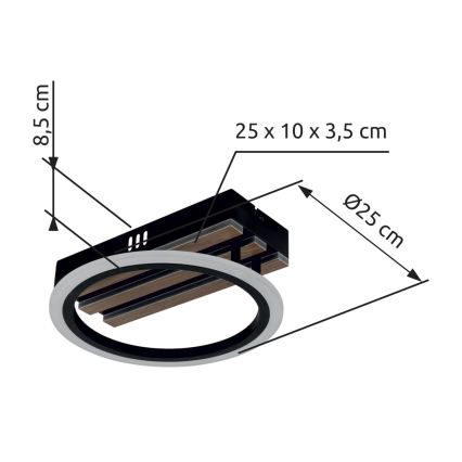 Globo - Candeeiro de teto LED/10W/230V 3000/4200/6000K