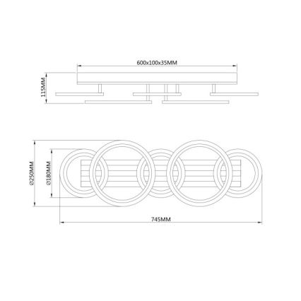 Globo - Candeeiro de tecto LED/34W/230V 3000/4200/6000K