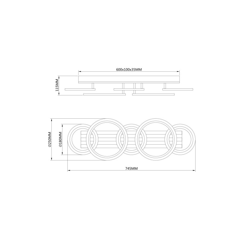 Globo - Candeeiro de tecto LED/34W/230V 3000/4200/6000K