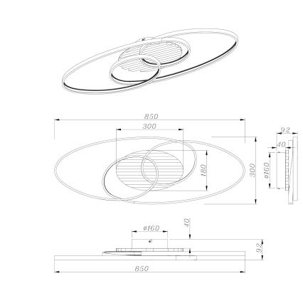 Globo - Luminária de teto LED LED/40W/230V 3000K 85x30 cm