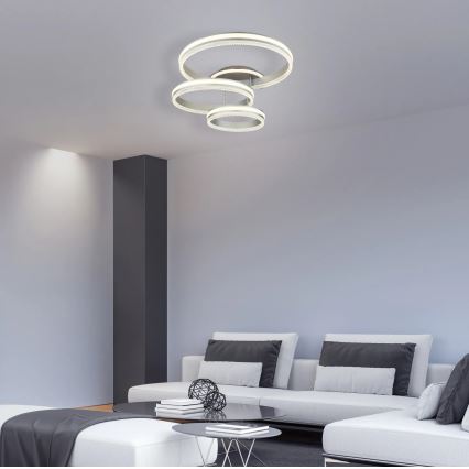 Globo - Luminária de teto LED dimerizável LED/72W/230V 2700-6000K prateada + controlo remoto