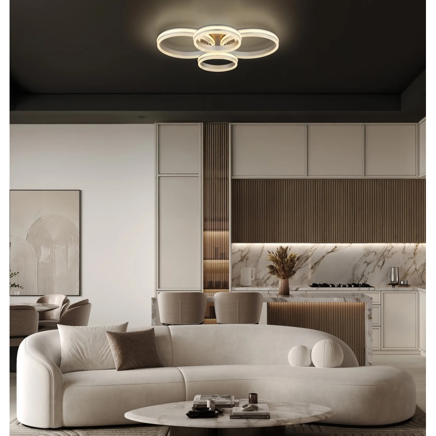 Globo - Candeeiro de tecto LED dimerizável LED/90W/230V 2700-6000K prateado + controlo remoto