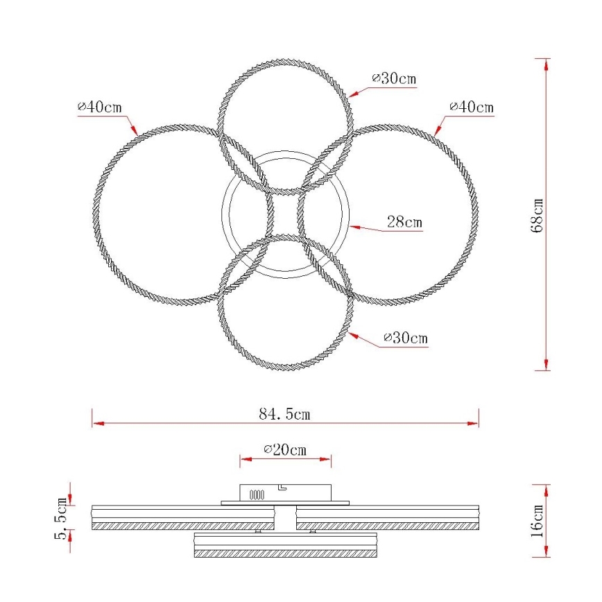 Globo - Candeeiro de tecto LED dimerizável LED/90W/230V 2700-6000K prateado + controlo remoto