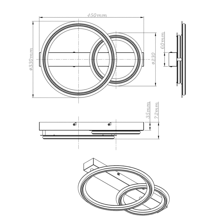 Globo - Luminária de teto LED/30W/230V 3000K 33x45 cm