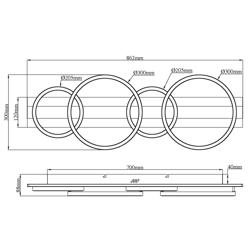 Globo - Candeeiro de teto LED/55W/230V 4000K 30x86,2 cm