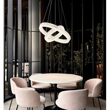 Globo - Lustre LED regulável suspenso por cabo LED/60W/230V 2700-6000K transparente + controlo remoto