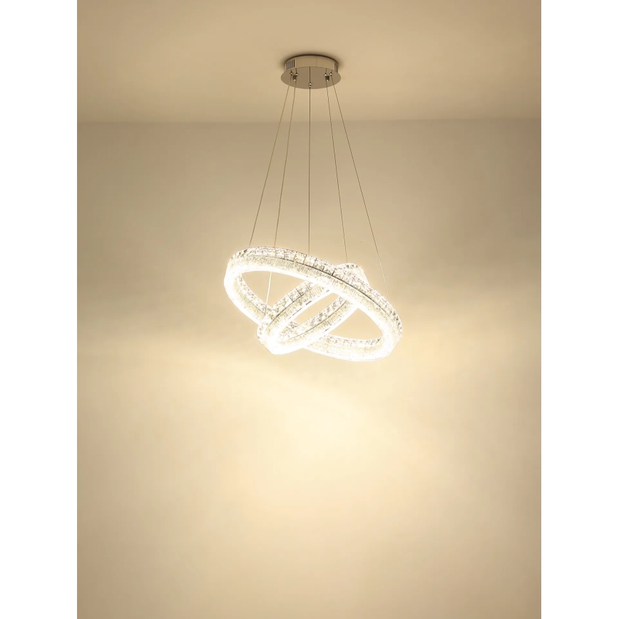 Globo - Lustre LED regulável suspenso por cabo LED/60W/230V 2700-6000K transparente + controlo remoto