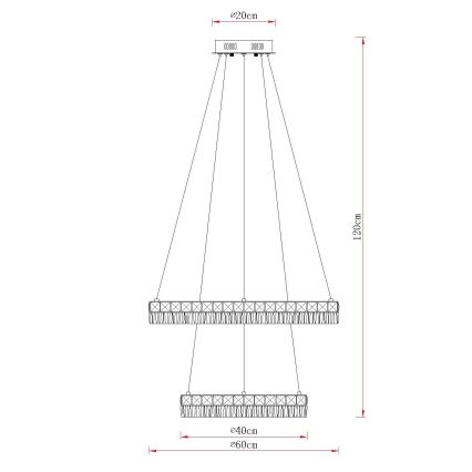 Globo - Lustre LED regulável suspenso por cabo LED/60W/230V 2700-6000K transparente + controlo remoto