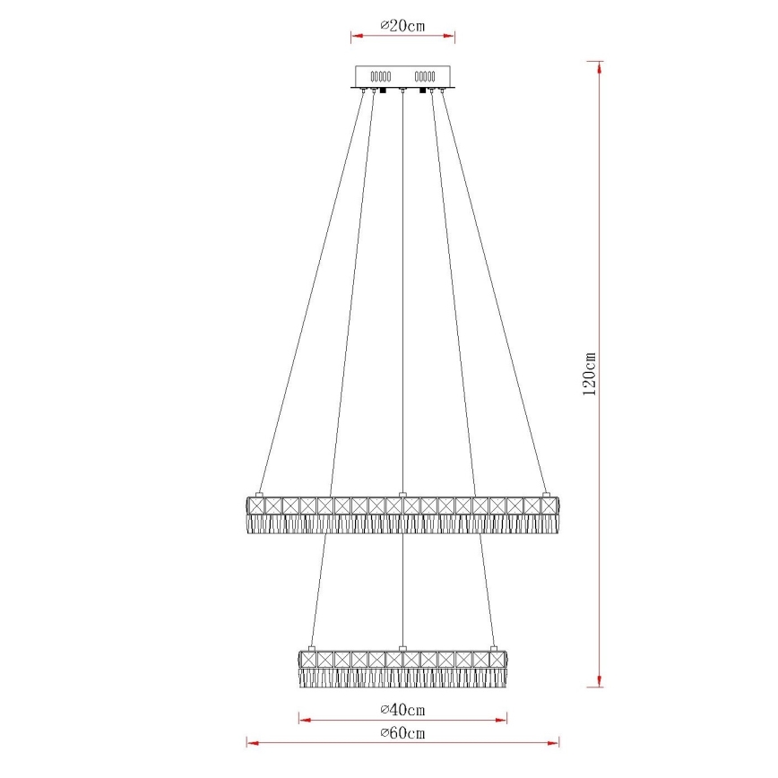 Globo - Lustre LED regulável suspenso por cabo LED/60W/230V 2700-6000K transparente + controlo remoto