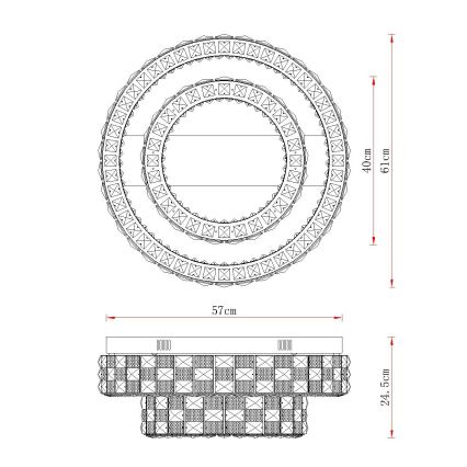 Globo - Candeeiro de tecto LED dimerizável LED/55W/230V 2700-6000K Ø 61 cm + comando à distância