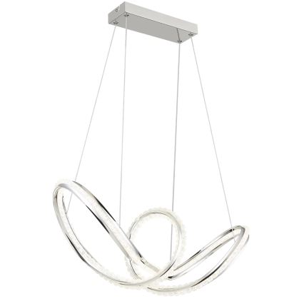 Globo - Lustre LED regulável suspenso por cabo LED/45W/230V 2700-6000K cromado brilhante + comando remoto