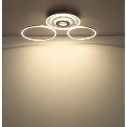 Globo - Luminária de tecto LED dimerizável LED/40W/230V 2700-6500K 57x99,2 cm prateada + controlo remoto