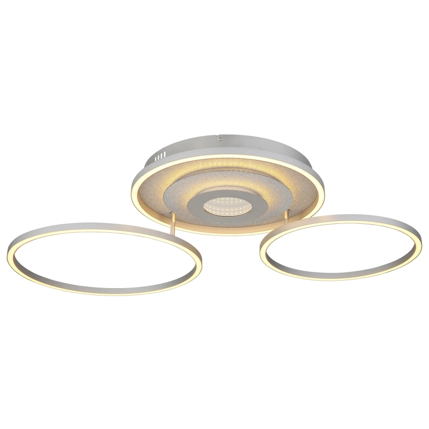 Globo - Luminária de tecto LED dimerizável LED/40W/230V 2700-6500K 57x99,2 cm prateada + controlo remoto
