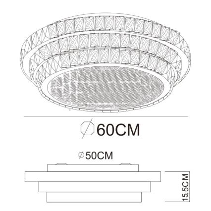 Globo - Candeeiro de teto dimerizável LED/58W/230V 2700-6000K Ø 60 cm branco + controlo remoto