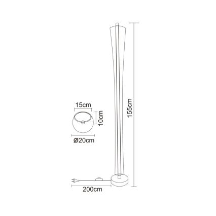 Globo - Candeeiro de pé LED/48W/230V 2700/4000/6000K