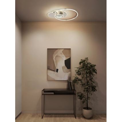 Globo - Candeeiro de tecto LED regulável LED/24W/230V 2700-6500K prateado + comando remoto