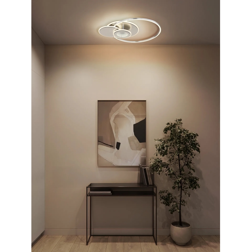 Globo - Candeeiro de tecto LED regulável LED/24W/230V 2700-6500K prateado + comando remoto