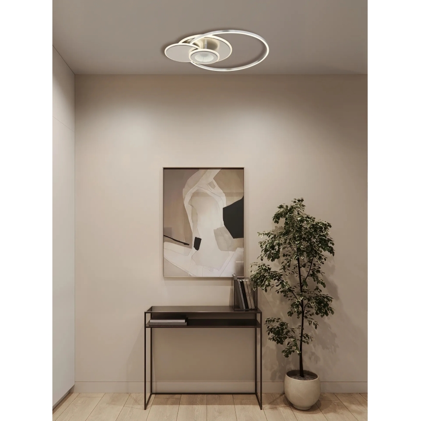 Globo - Candeeiro de tecto LED regulável LED/24W/230V 2700-6500K prateado + comando remoto