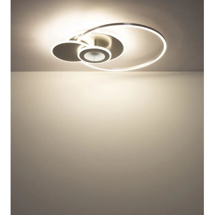 Globo - Candeeiro de tecto LED regulável LED/24W/230V 2700-6500K prateado + comando remoto