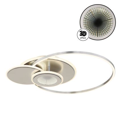 Globo - Candeeiro de tecto LED regulável LED/24W/230V 2700-6500K prateado + comando remoto