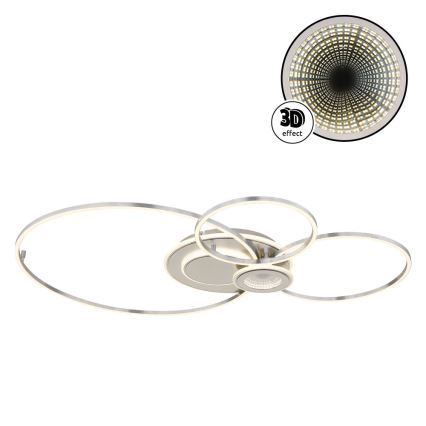 Globo - Luminária de teto LED dimerizável LED/36W/230V 2700-6000K prateada + controlo remoto