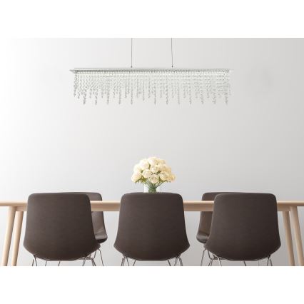 Globo - LED Regulação cristal candelabro suspenso LED/24W/230V 3000-6000K + controlo remoto