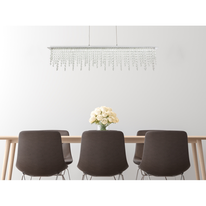 Globo - LED Regulação cristal candelabro suspenso LED/24W/230V 3000-6000K + controlo remoto