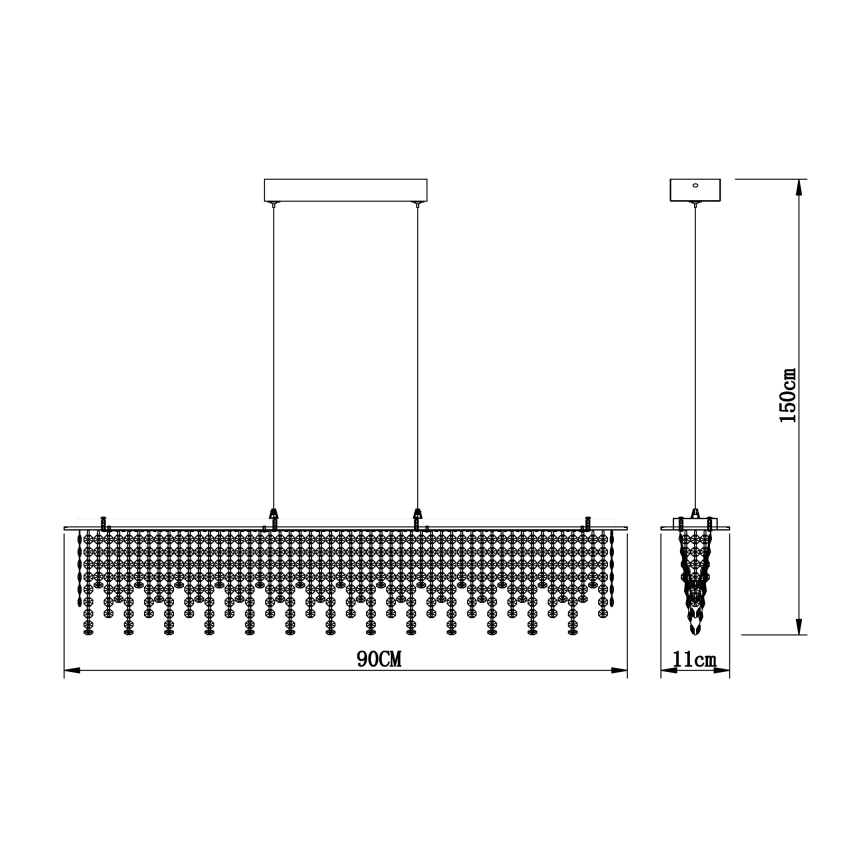 Globo - LED Regulação cristal candelabro suspenso LED/24W/230V 3000-6000K + controlo remoto