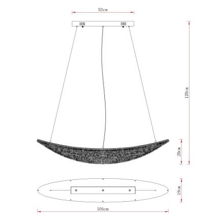 Globo - Lustre LED regulável suspenso por cabo LED/40W/230V 2700-6000K cromado brilhante + comando remoto