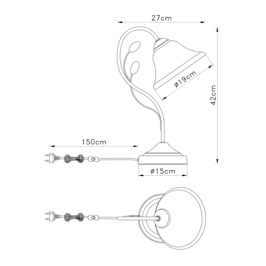 Globo - Lâmpada de mesa 1xE27/60W/230V