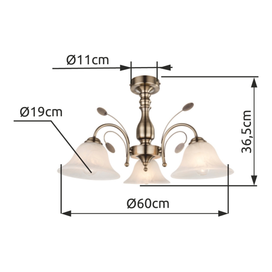Globo - Luz de teto 3xE27/60W/230V