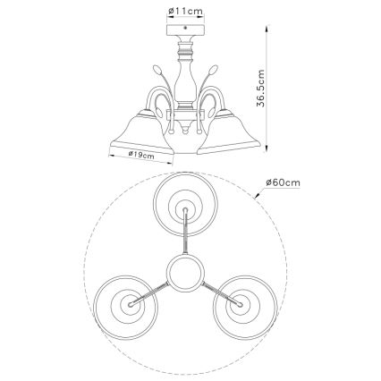 Globo - Luz de teto 3xE27/60W/230V