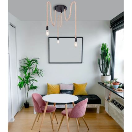 Globo - Candeeiro suspenso 3xE27/60W/230V aranha