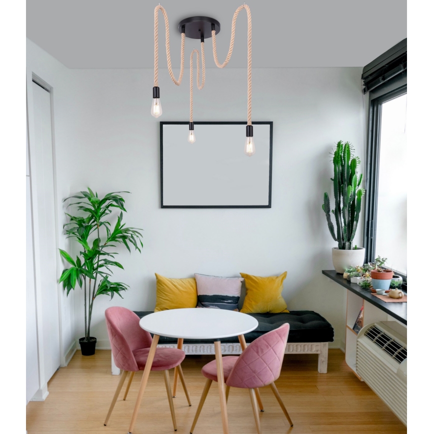 Globo - Candeeiro suspenso 3xE27/60W/230V aranha