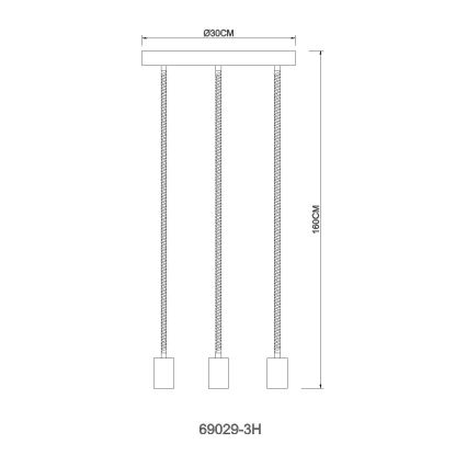 Globo - Candeeiro suspenso 3xE27/60W/230V aranha