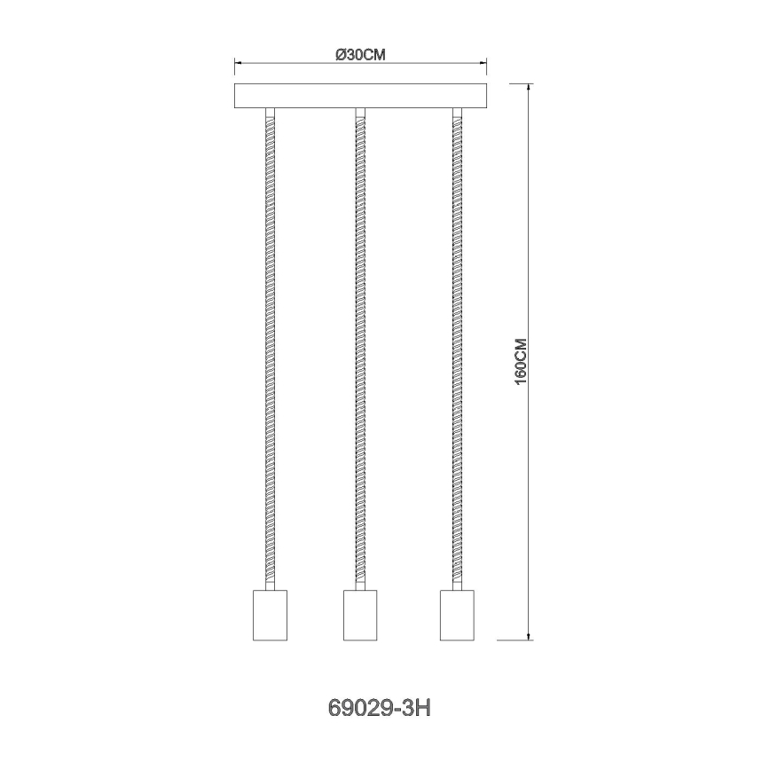 Globo - Candeeiro suspenso 3xE27/60W/230V aranha
