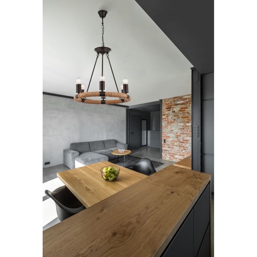 Globo - Candelabro numa corrente 6xE27/40W/230V