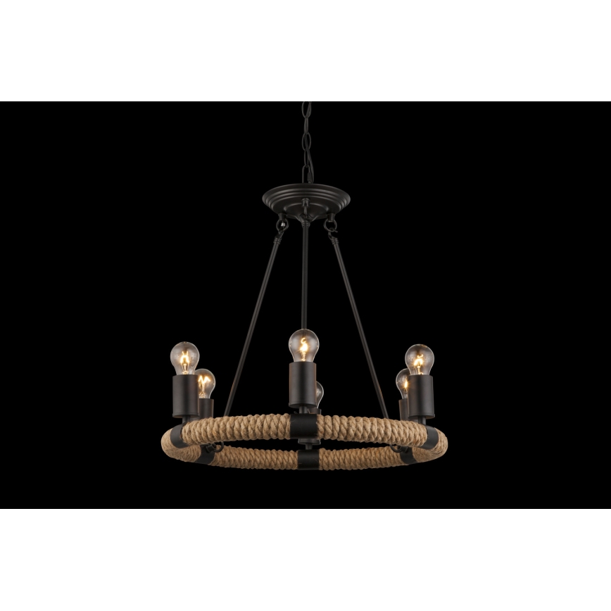 Globo - Candelabro numa corrente 6xE27/40W/230V