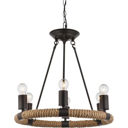 Globo - Candelabro numa corrente 6xE27/40W/230V