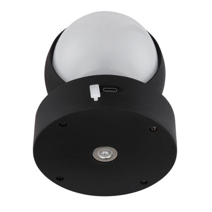 Globo - Luminária de parede tátil recarregável LED dimmerizável LED/1,4W/5V 1800 mAh preta