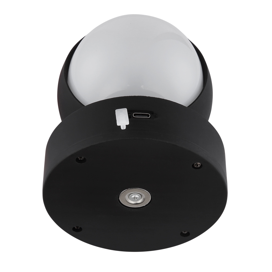 Globo - Luminária de parede tátil recarregável LED dimmerizável LED/1,4W/5V 1800 mAh preta