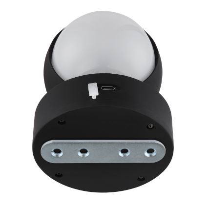 Globo - Luminária de parede tátil recarregável LED dimmerizável LED/1,4W/5V 1800 mAh preta