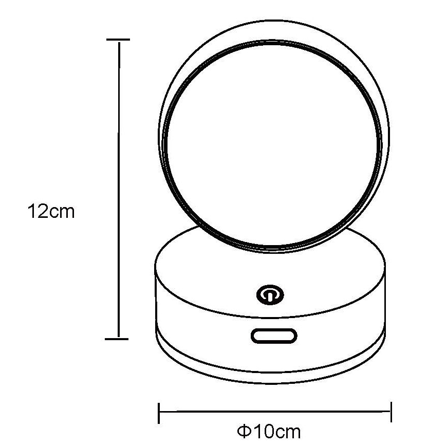 Globo - Luminária de parede tátil recarregável LED dimmerizável LED/1,4W/5V 1800 mAh preta