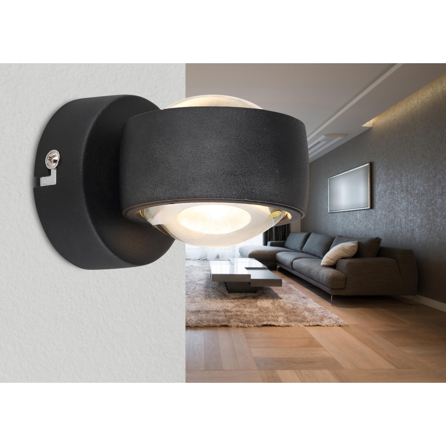 Globo - Aplique de parede LED/7W/230V 3000K preto