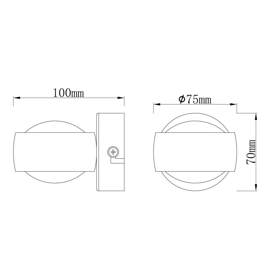 Globo - Aplique de parede LED/7W/230V 3000K preto