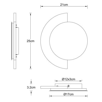 Globo - Aplique de parede LED LED/12W/230V 3000K