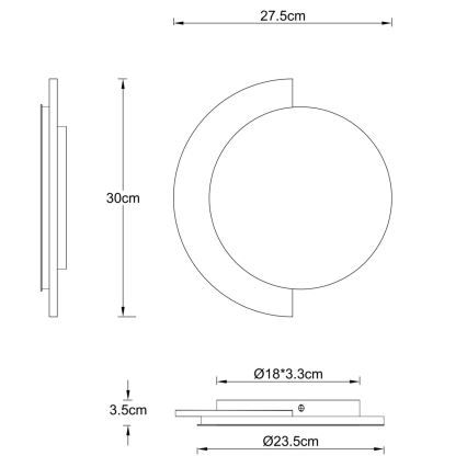 Globo - LED Aplique de parede LED/14W/230V 3000K