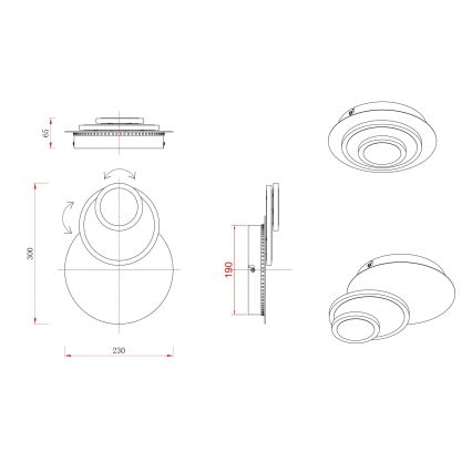 Globo - Candeeiro de tecto LED/20W/230V 3000K