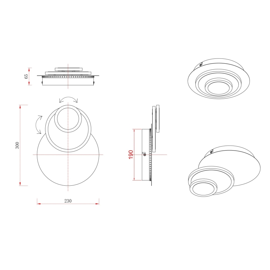 Globo - Candeeiro de tecto LED/20W/230V 3000K